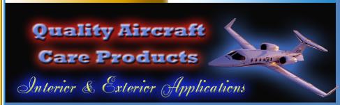 Quality interior and exterior aircraft detailing care products.